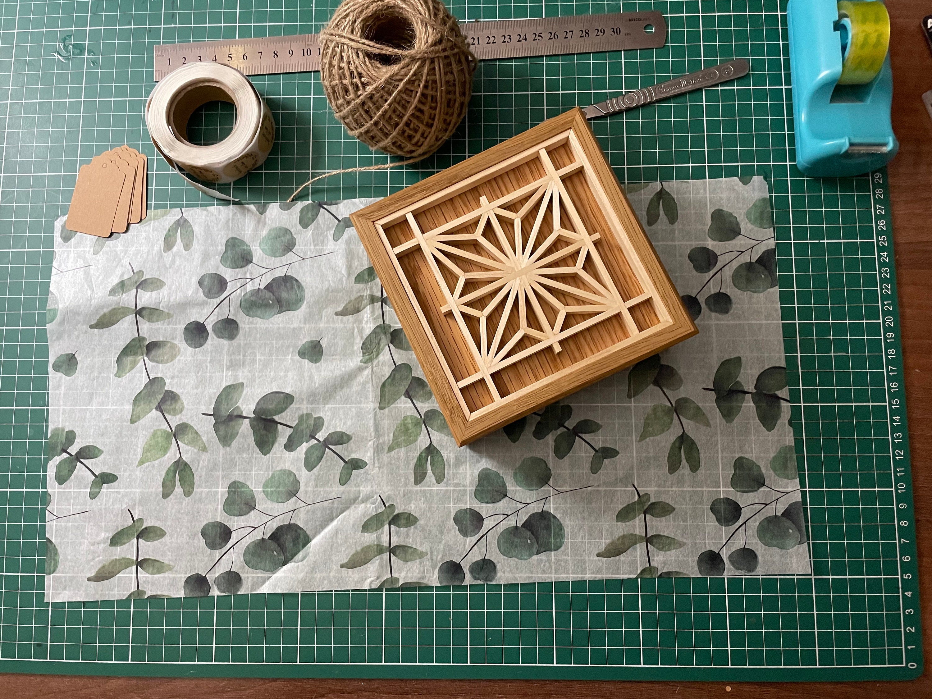 Kumiko Box Asa no ha Pattern Etsy