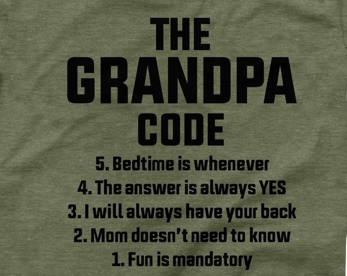 Funny Grandpa T-Shirt, The Grandpa Code T-Shirt, Best Grandpa Shirt, Cool Grandpa Quotes T-Shirt, Grandpa T-Shirt Gift Idea, Granddad Tee