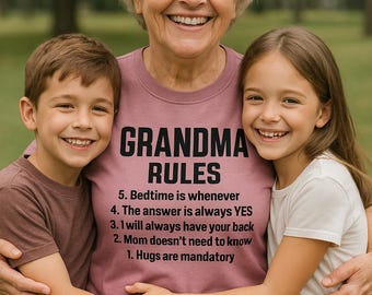 Grandma’s Rules T-Shirt – Funny Grandma Shirt, Grandkids Spoiled Here, Best Grandma Gift, Grandma Shirt Humor, Cool Grandmother Shirt Rules