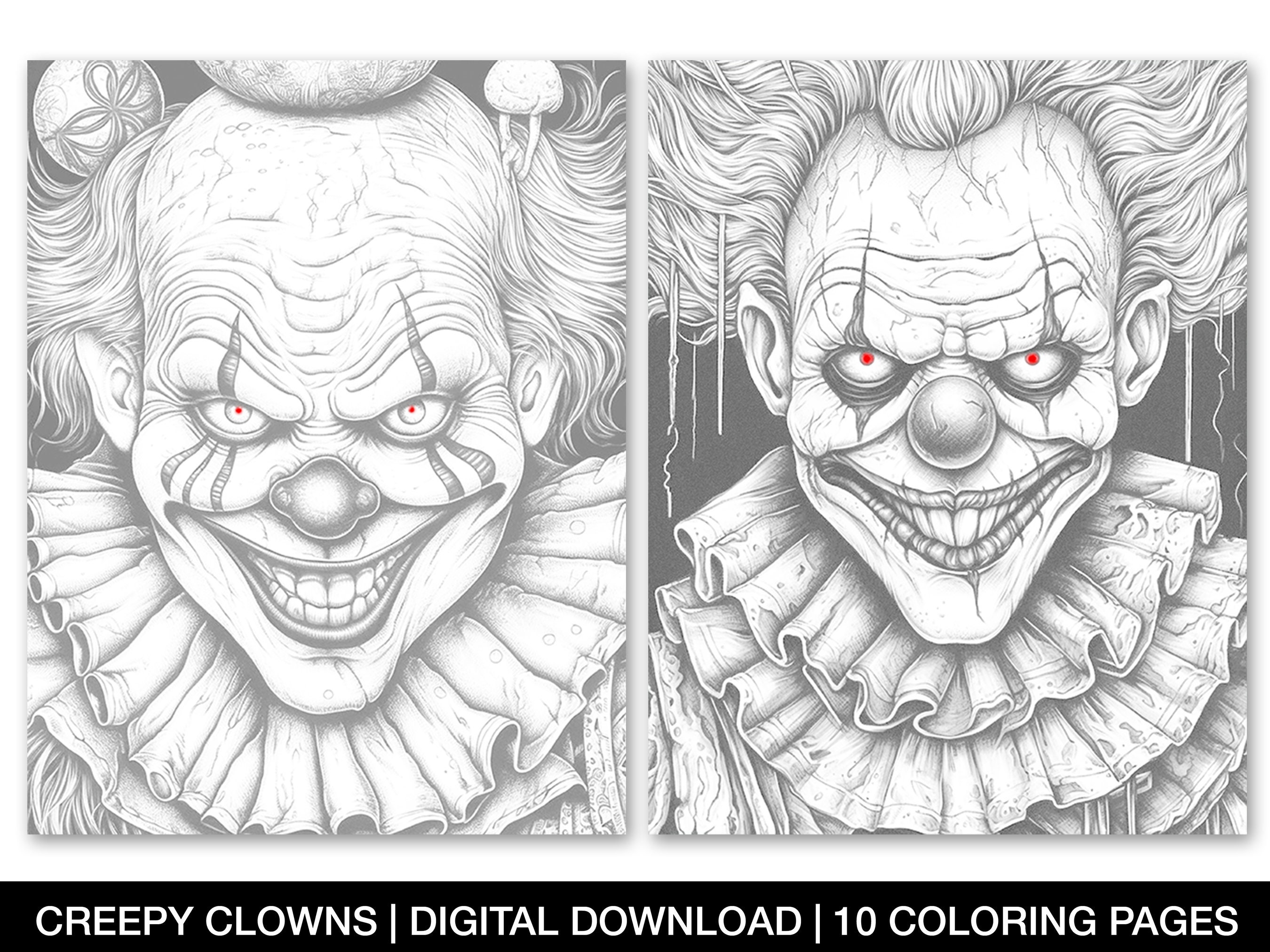 coloring pages of scary clowns