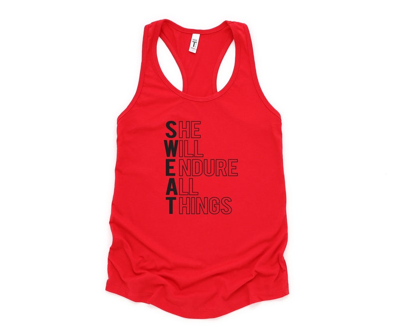Pushing Through: Workout Tank with Bible Verse