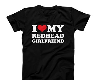 I Love Redhead Girls Unisex Heavy Cotton Tee Heart Y2K Funny Cute