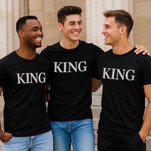 King T-Shirt – Men’s Graphic Tee, Minimalist King Shirt for Him, Gift for Husband, Boyfriend Gift, Gift For Dad, Birthday Gift image 1