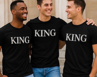 King T-Shirt – Men’s Graphic Tee, Minimalist King Shirt for Him, Gift for Husband, Boyfriend Gift, Gift For Dad, Birthday Gift