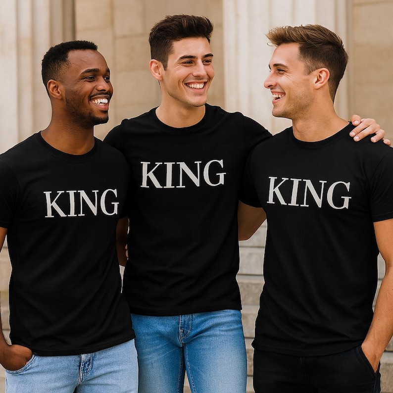 King T-Shirt – Men’s Graphic Tee, Minimalist King Shirt for Him, Gift for Husband, Boyfriend Gift, Gift For Dad, Birthday Gift image 1