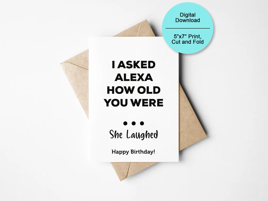 Instant Download Birthday Cards, Funny Birthday Card, PDF Cards, Print ...