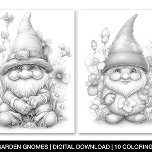 Gnome Coloring Pages for Adults and Kids, Printable Cute Gnomes, Cute ...