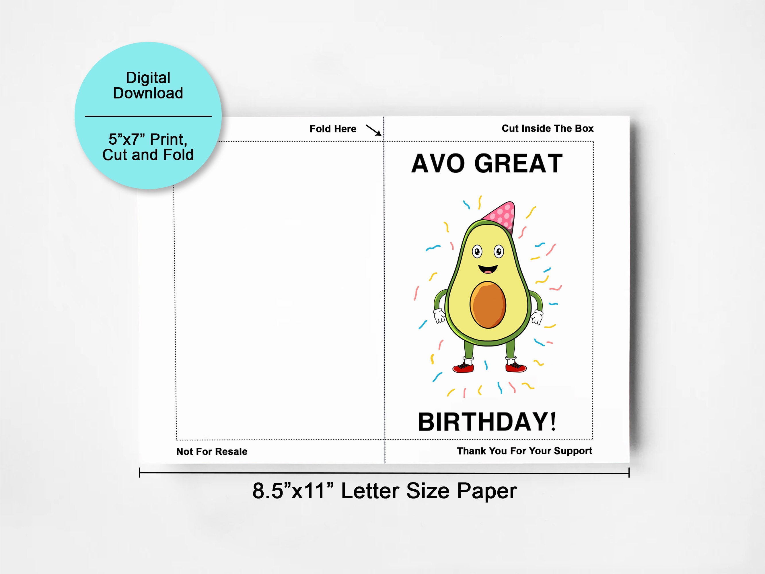 Printable Birthday Card Avo Great Birthday Birthday Card - Etsy