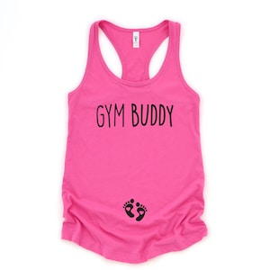 Pregnancy Announcement Shirt Pregnancy Workout Tank Pregnant Tank Pregnancy Gift Gym Buddy Tank Top Maternity Workout Tank
