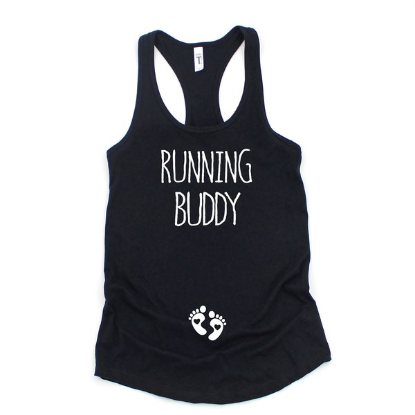 Running Buddy, Pregnant Women Tank, Pregnancy Gift For Mom To Be, Mothers Day Gift For Her, Expecting Mom Running Tank, Pregnant Mum Gift
