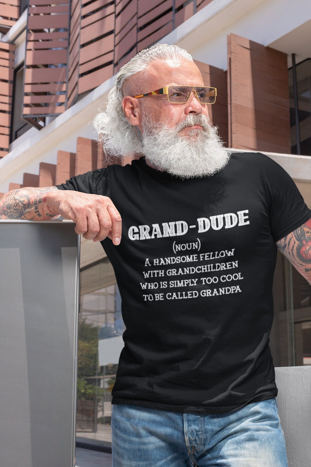 Grand-dude Definition, Cool Grandpa T-shirt, Grand Dude Like A Grandpa