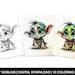 Cute Baby Goblins Coloring Pages for Adults, 10 Printable Grayscale ...