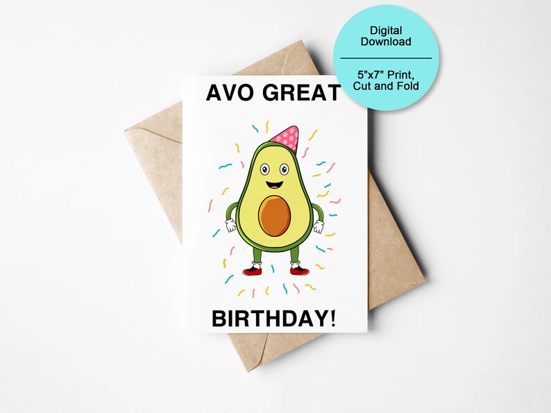 Printable Birthday Card Avo Great Birthday Birthday Card - Etsy