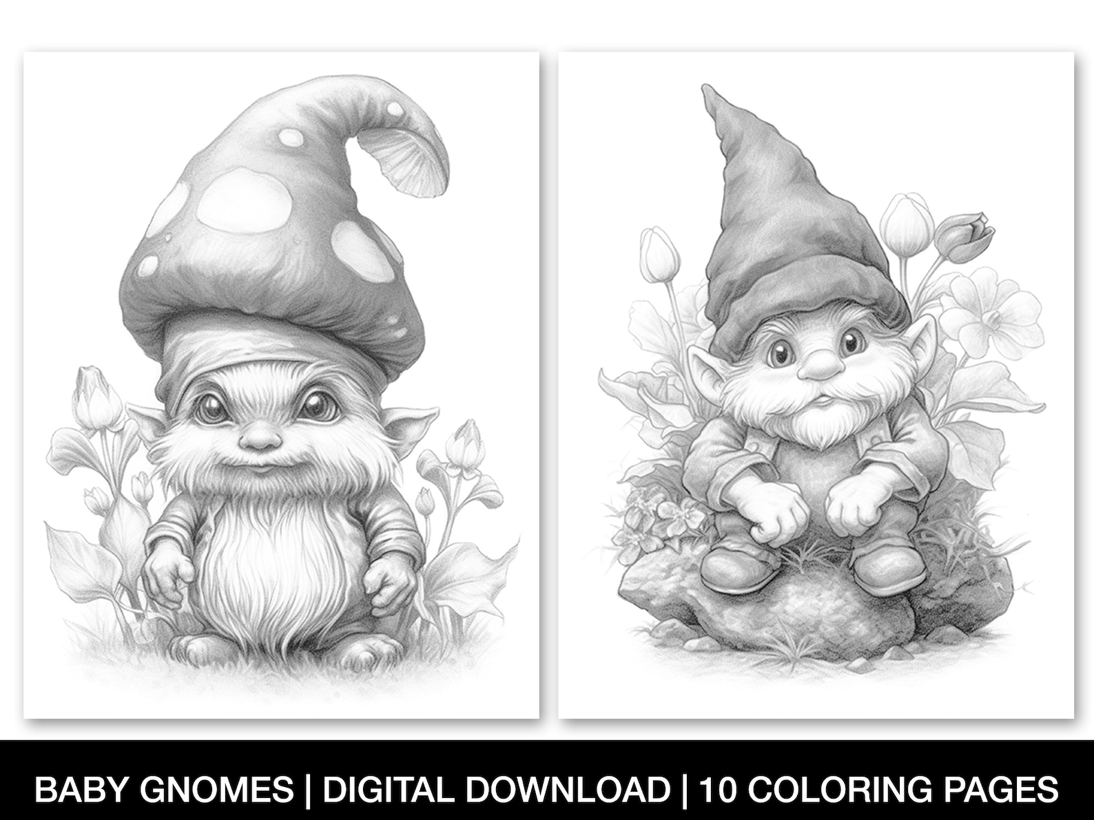 Cute Baby Gnomes Coloring Pages for Adults 10 Printable - Etsy