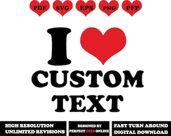 Texto de coração personalizado SVG: Design personalizado (download digital)