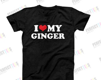 Ich liebe mein Ingwer-T-Shirt, lustiges I-Herz mein Ingwer-Hemd, urkomisches Ingwer-Kopf-Hemd, Ingwer-Liebhaber, lustiges Rothaarige-T-Stück, St Patricks Tagesgeschenk