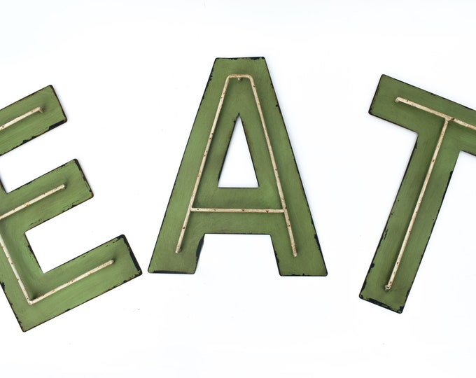 EAT Metal Wall Decor, Rustic Kitchen Decor, Dining Room Wall Decor