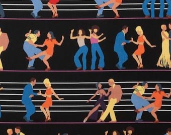 Alexander Henry Fabric: Let's Dance Black Cotton (Sold by the Yard)