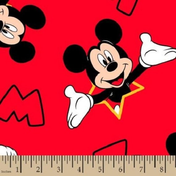 Mickey Mouse Disney Fleece Fabric by the Yard Red - Etsy