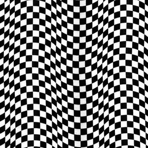 100% Cotton Fabric By The Yard Timeless Treasures Black & White Checkered Flag C5402