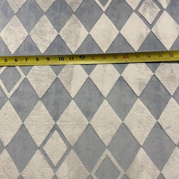 Argyle Blue Minky Fabric Sold By The Yard