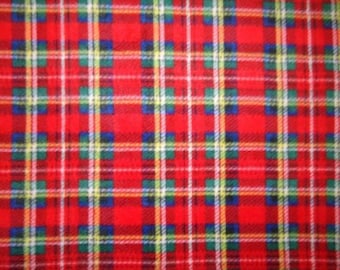 Red Plaid Fleece Fabric: Soft, Warm, 60" Wide by the Yard