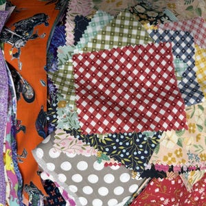 Cotton Fabric Scrap Bundle - Assorted Colors and Prints