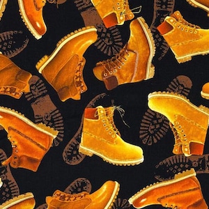 Work Boot Quilting Fabric, Rugged Cotton Prints (44" Wide Yardage)