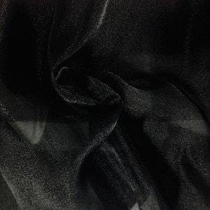 Sheer Black Organza Fabric, Lightweight Polyester (55 Inch Width)