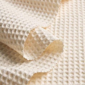 Waffle Cotton Fabric: Medium Weight, Softened Texture (By the Yard), ONLY 1, 3/4YD REMAINING image 1