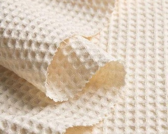 Waffle Cotton Fabric: Medium Weight, Softened Texture (By the Yard), ONLY 1, 3/4YD REMAINING