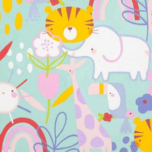 100% Cotton Fabric By The Yard Alexander Henry Sunshine Safari Blue
