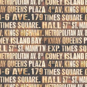 Free Spirit Subway Signs in Neutral 100% COTTON CANVAS fabric