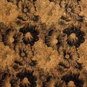 Eco Cork Fabric, Large Flowers, Natural Texture (Prepacked 18x15 in) SKU BE-1003-BC