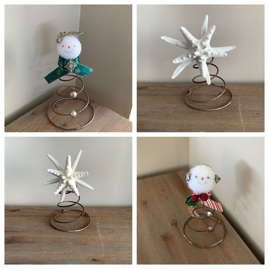 Vintage Box Spring Tree Topper Bed Spring Snowman Bedspring Starfish