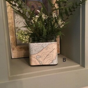 Nautical Map Square Vase – Uncatena Island & Woods Hole Chart Candleholder