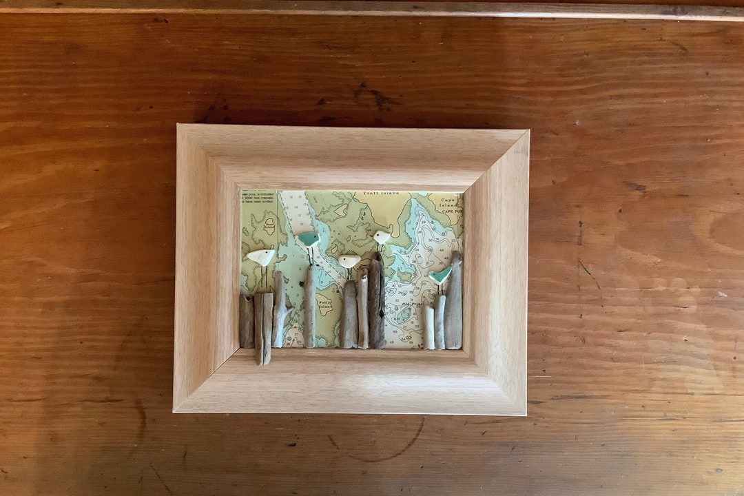 Beach Pottery Wall Art - Sea Birds Picture - Beach House Wall Art - Etsy