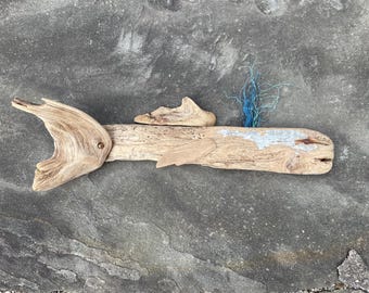 Driftwood  Whale/Fish - Driftwood Decor -Whimsical Wall Art