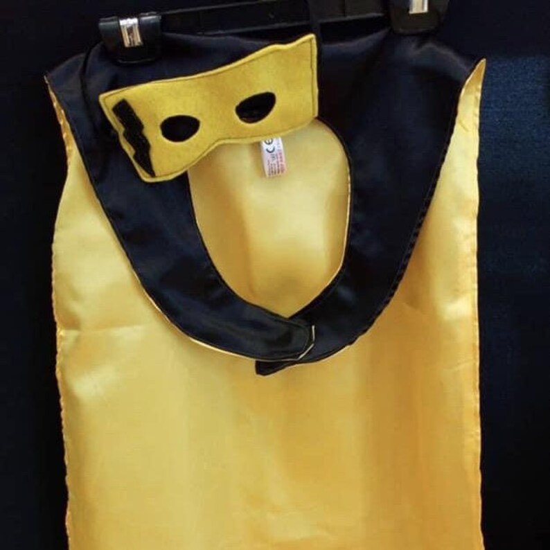 Handmade Yellow Lightning Bolt Super Hero Cape