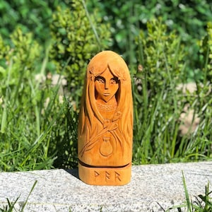 Var statue, Var Norse goddess, wooden statue, viking statue, norse gods, norse pagan, asatru