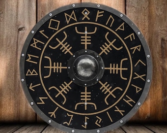 Vegvisir Viking Shield, viking armor, medieval shield, custom shield, norse shield, larp viking shield