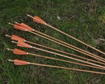 Traditional wooden archery arrows , Hunting archery arrows, hunting bow, bow and arrow, cosplay archery, wooden arrows