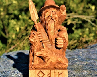 Estatua de Odín, estatua nórdica de Allfather, estatua de Dios nórdico de Odín, estatua de Odín, estatua de Wotan, dioses nórdicos, pagano nórdico, estatua vikinga, estatua pagana