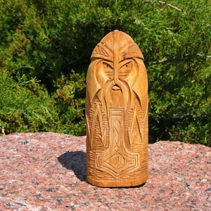 Thor Norse god, viking statue, altar mythology, scandinavian pantheon, Thor god, pagan altar