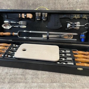 BBQ Skewers set, Stainless steel skewers, BBQ accessories, skewers for grill, bbq gifts, bbq tools, bbq set