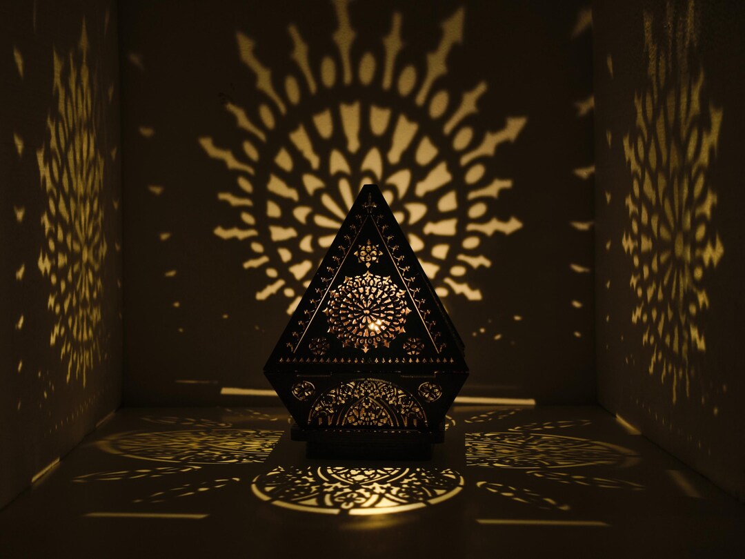 Gothic Shadow Lantern, Cathedral lamp, Geometric Lantern, gothic home decor, Night Light latern, Housewarming gift