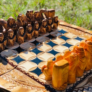 Viking battle chess set, Unique Offer on Etsy, chess set, Viking statue, Viking gods, Norse pagan, pagan altar image 1