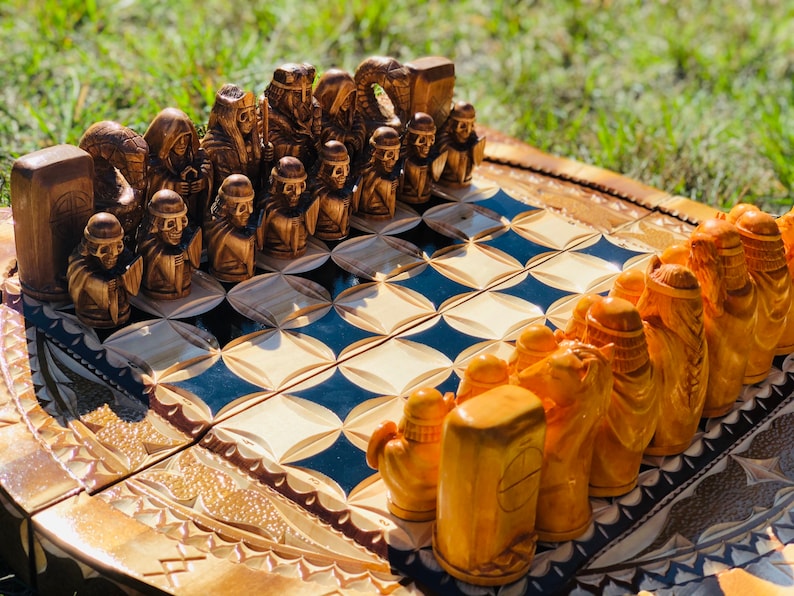 Viking battle chess set, Unique Offer on Etsy, chess set, Viking statue, Viking gods, Norse pagan, pagan altar image 1