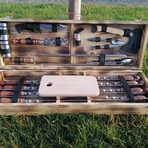 BBQ Skewers set, Stainless steel skewers, BBQ accessories, skewers for grill, bbq gifts, bbq tools, bbq set
