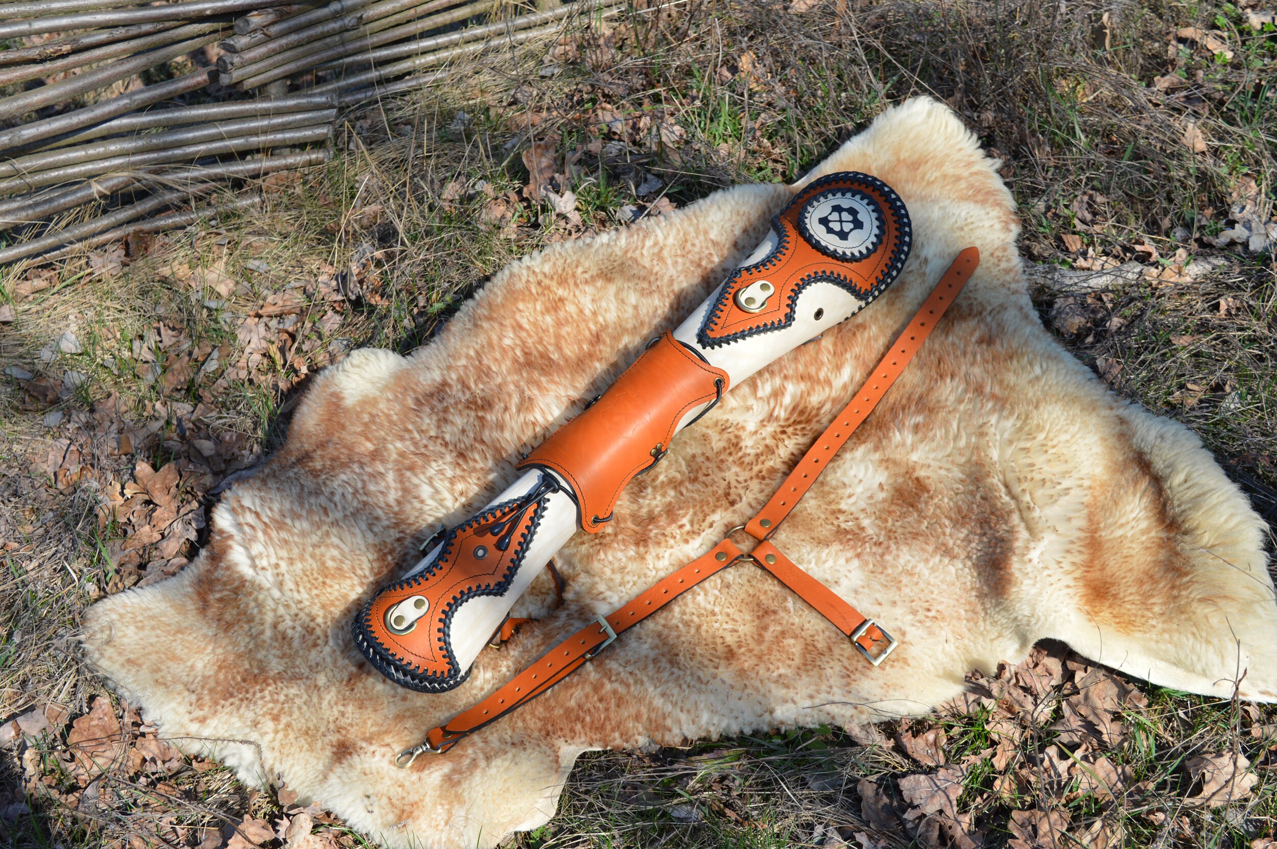 Traditional archery back leather quiver Ivory Etsy